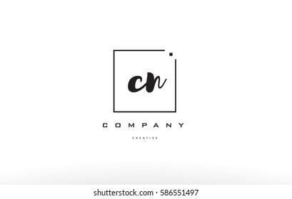 hand writing written black white alphabet company letter logo square background small lowercase design creative vector icon template 