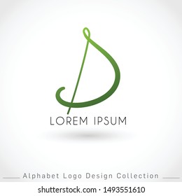 Hand Written Alphabet Logo Design Template isolated on white background : Vector Illustration
