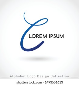 Hand Written Alphabet Logo Design Template isolated on white background : Vector Illustration