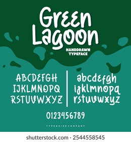 hand written alphabet typeface "green lagoon"