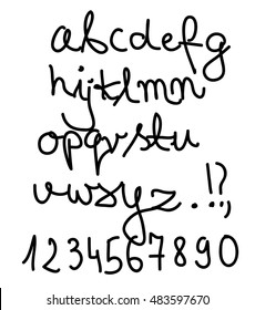 Hand written alphabet vector 