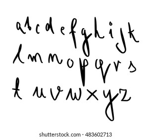 Hand written alphabet vector