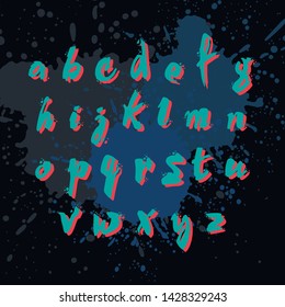 Hand written alphabet. Vector font