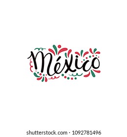 Hand Written Calligraphic Lettering Quote Mexico Stock Vector (Royalty ...