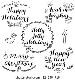 Hand written Christmas and New Year wishes
