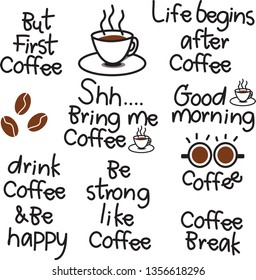 hand written coffee quotes pack