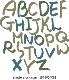 Handgeschriebener, niedlicher Alphabet-Satz