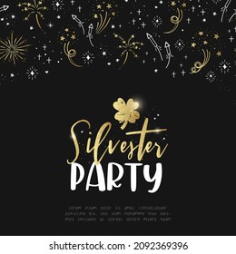 Hand written design in German language  "New Years Party", great for banners, wallpapers, cards, invitation - vector design