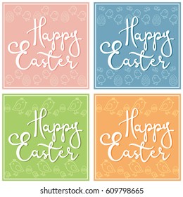 HAND WRITTEN EASTER GREETING CARDS - BACKGROUNDS - FOUR COLOR OPTIONS