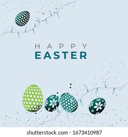 Hand written Easter phrases .Greeting card text templates with Easter eggs isolated on white background. Happy easter lettering modern calligraphy style.