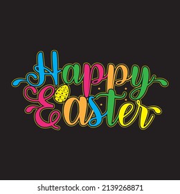 Hand written Easter phrases .Greeting card text templates with Easter eggs isolated on white background. Happy easter lettering modern calligraphy style