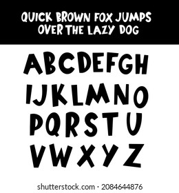 Hand written font with fanny letters. Vector illustrations