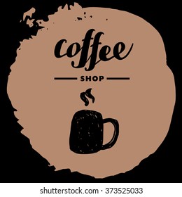 Hand written font lettering. Cute hand drawn logo template. Good for cafe, catering, restaurant insignia, print, menu cover, any advertising, leaflet, flyer, card design.