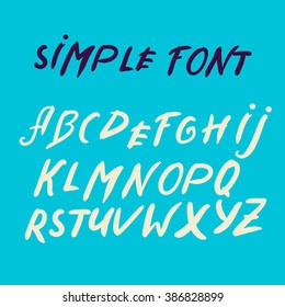 Hand written font. Modern hand lettering style. Full version. Vector illustration