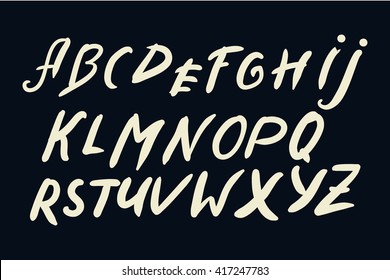 Hand Written Font. Modern Hand Lettering Style. Full Version. Vector Illustration