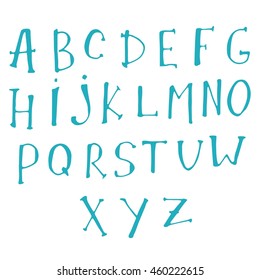 Hand written font. Modern hand lettering style. Full version. Vector illustration
