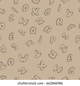 Hand written font. Modern hand lettering grafitti style. Seamless pattern