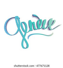 Hand written Geneva in french, vector label can be used as logo