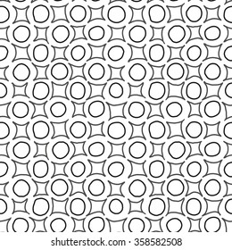 Hand written geometric shapes background. Seamless pattern. Vector.