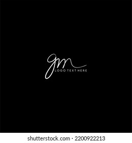 Hand Written GM letter logo, GM letter logo, GM logo