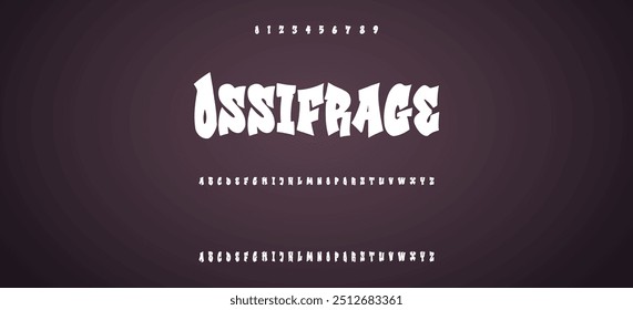 Hand written graffiti font alphabet. Vector
