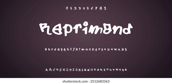 Hand written graffiti font alphabet. Vector