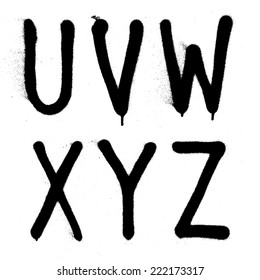 Hand written graffiti font type alphabet. Vector (part 4)