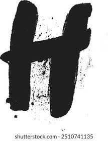 Hand written graffiti font type alphabet H. Spray Painted Graffiti letter ABC, hand painted Vector of the alphabet H. Spray paint graffiti alphabet H Isolated Vector, letter H written with brush .eps8
