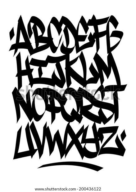 Hand Written Graffiti Font Type Vector Stock Vector (Royalty Free ...
