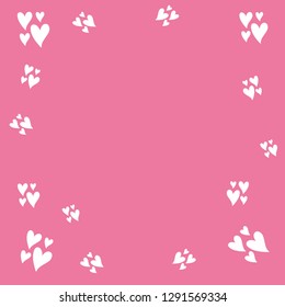 Hand written greeting card template with heart corner and pink background for Valentine's day. Greeting card with love heart. Modern calligraphy, hand lettering inscription. 