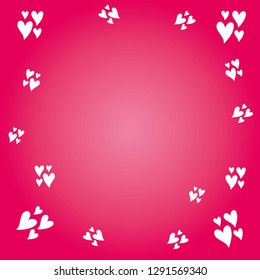 Hand written greeting card template with heart corner and red gradient background for Valentine's day. Greeting card with love heart. Modern calligraphy, hand lettering inscription. 