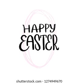HAND WRITTEN HAPPY EASTER. GREETING HAND LETTERING. VECTOR LETTERING
