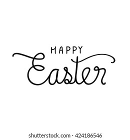 Hand written Happy Easter isolated on white