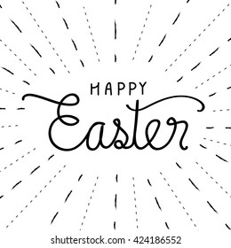 Hand written Happy Easter isolated on white