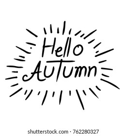 Hand Written Hello Autumn Lettering