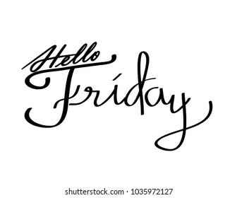 Hand Written Hello Friday Vector Stock Vector (royalty Free) 1035972127 