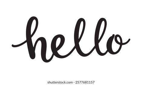 Hand written "Hello". Vector drawing