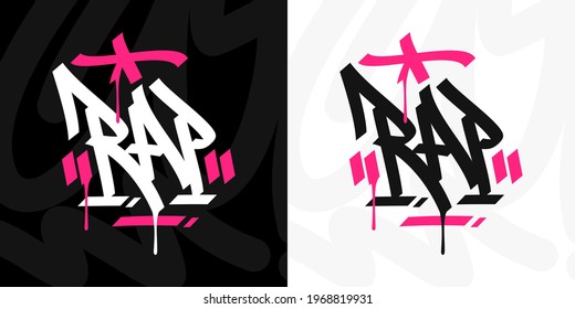 Hip Hop Escrito A Mano Graffiti Urbano Estilo Palabra Rap Vector Ilustración Caligrafía Arte