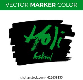 Hand written Holi poster. Vector illustration