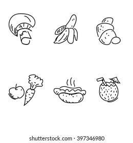 hand written icon, logo, food 