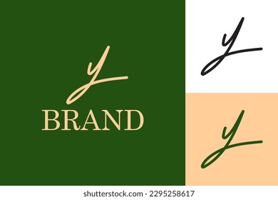 Hand Written Initial Y Logo Template