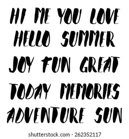 Hand written ink vector words. Can be used in scrapbook or on invitations and cards..