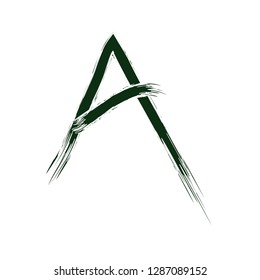 Hand Written Letter A Brush Vector Design. Stroke Paint Letter A, Original Element for Logo, Emblem Design, Prints etc.