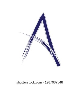 Hand Written Letter A Brush Vector Design. Stroke Paint Letter A, Original Element for Logo, Emblem Design, Prints etc.