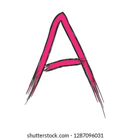Hand Written Letter A Brush Vector Design. Stroke Paint Letter A, Original Element for Logo, Emblem Design, Prints etc.