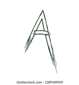 Hand Written Letter A Brush Vector Design. Stroke Paint Letter A, Original Element for Logo, Emblem Design, Prints etc.