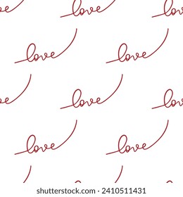 Hand written lettering Love seamless pattern.Text backgrounds applicable in wallpaper, wrapping, print, textiles to valentines day or wedding. Vector illustration