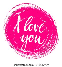 Hand written I love you phrase. Vector card with sign I love you.