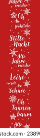 Hand written lyrics from German Christmas songe like "Silent night", seamless pattern, background great for wrapping, wallpapers, banners - vector design