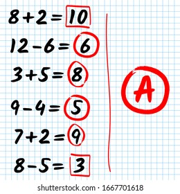 Hand written mathematical equations vector illustration on the school paper ep 10